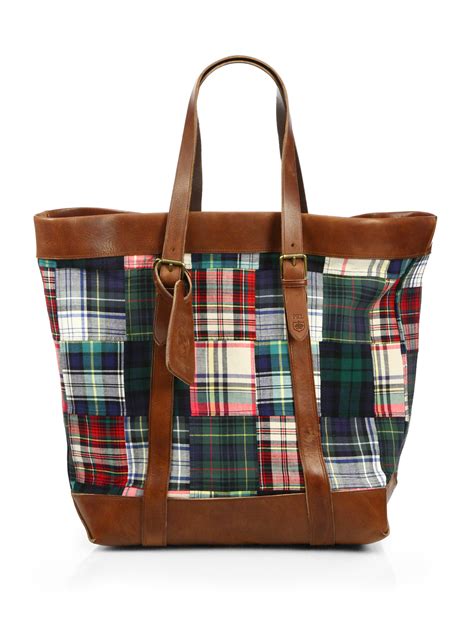 Madras tote bag .